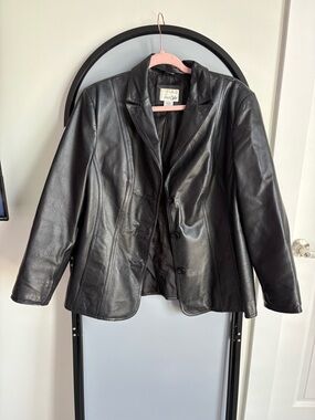 East 5th Black Leather Blazer Jacket